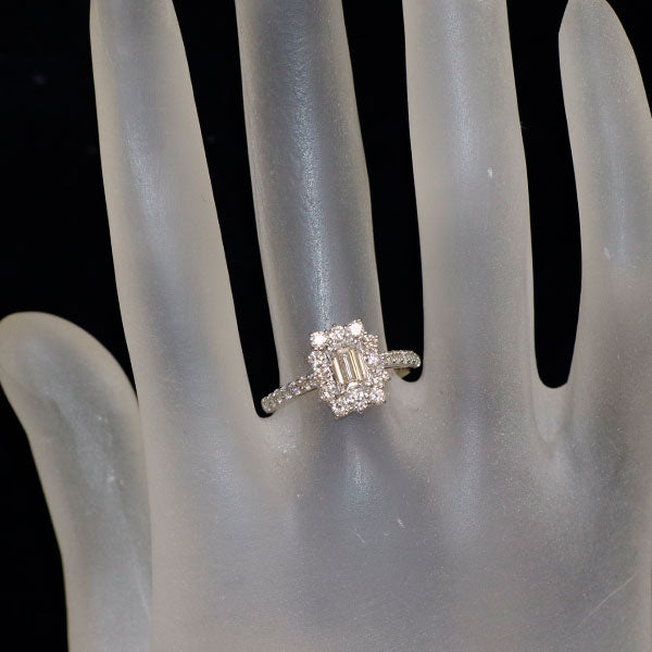 新品 Pt950 GIA鑑定書付 最高級エメラルドカットダイヤモンド リング 0.47ct D FL D0.63ct 【エスコレ】