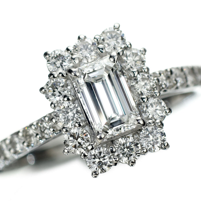 新品 Pt950 GIA鑑定書付 最高級エメラルドカットダイヤモンド リング 0.47ct D FL D0.63ct 【エスコレ】