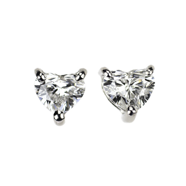 新品 Pt950/ Pt900 ハートシェイプダイヤモンド ピアス 0.431ct E VS1 VS2 【エスコレ】
