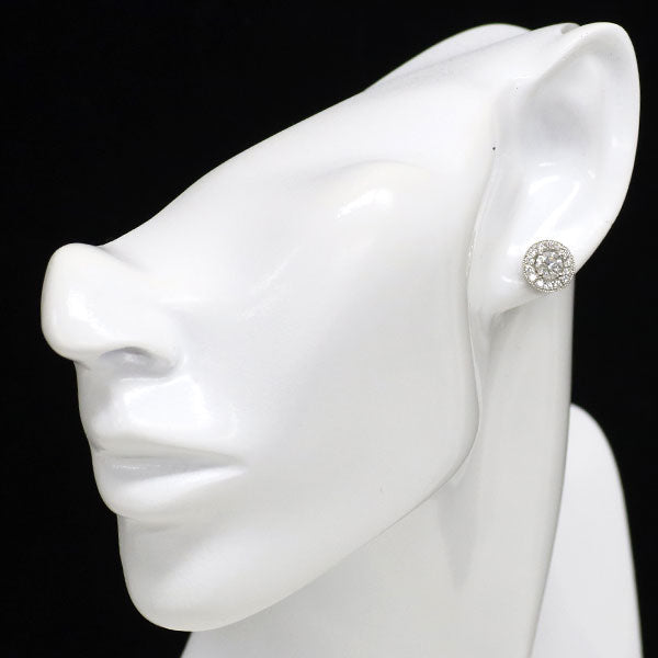 新品 Pt950/ Pt900 ダイヤモンド ピアス 1.040ct E/F SI2 VG D0.46ct 鍛造ミルグレイン【エスコレ】
