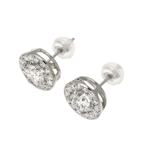 新品 Pt950/ Pt900 ダイヤモンド ピアス 1.043ct E SI2 G D0.46ct 鍛造ミルグレイン【エスコレ】