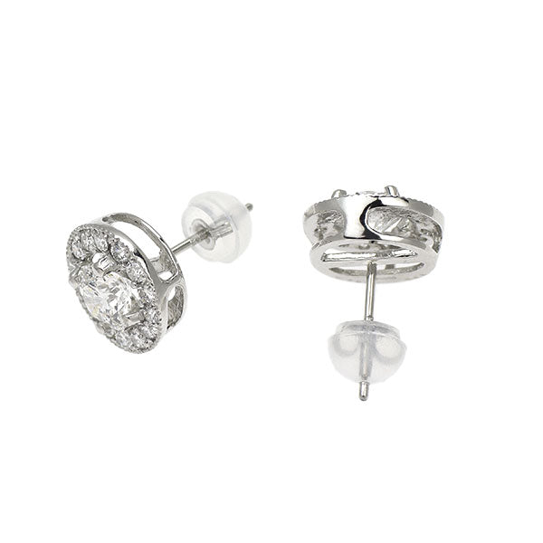 新品 Pt950/ Pt900 ダイヤモンド ピアス 1.029ct E/F SI2 G D0.46ct 鍛造ミルグレイン【エスコレ】