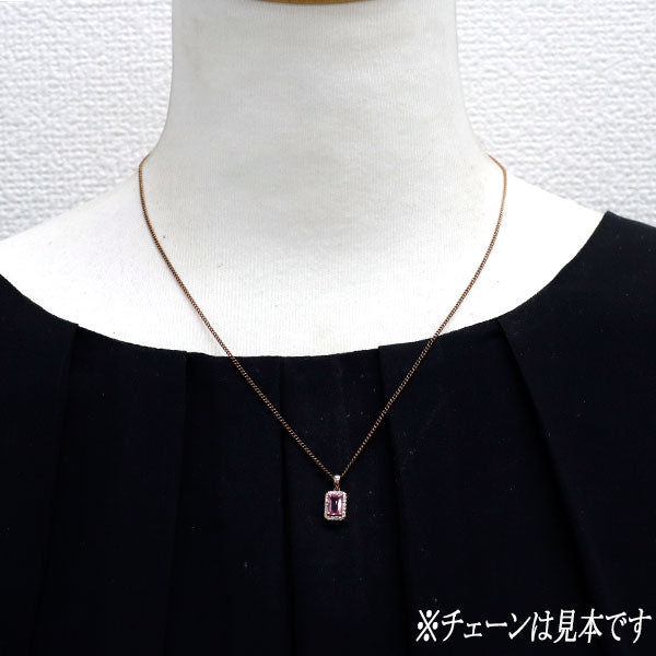 新品 K18PG  ファンシーカット ピンクサファイア ダイヤモンド ペンダントトップ 0.65ct D0.12ct 【エスコレ】
