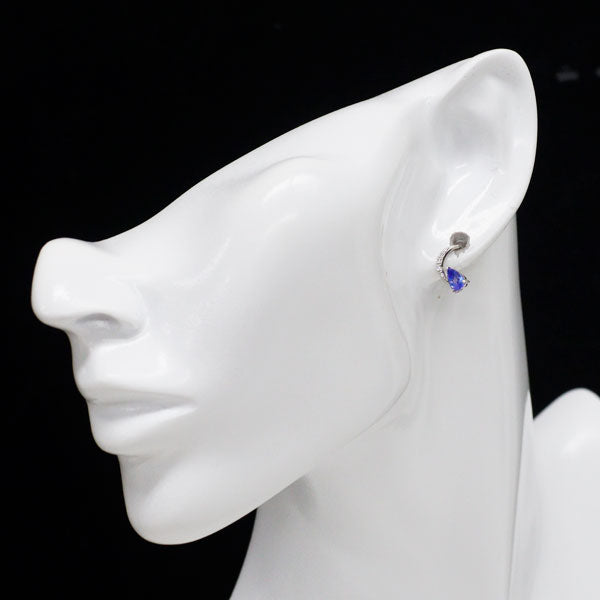 スタージュエリー Pt950 タンザナイト ダイヤモンド ピアス D0.02ct