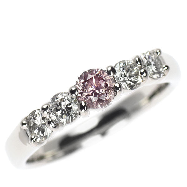 希少 Pt900 天然ピンク ダイヤモンド リング 0.332ct FBPP I2 D0.52ct
