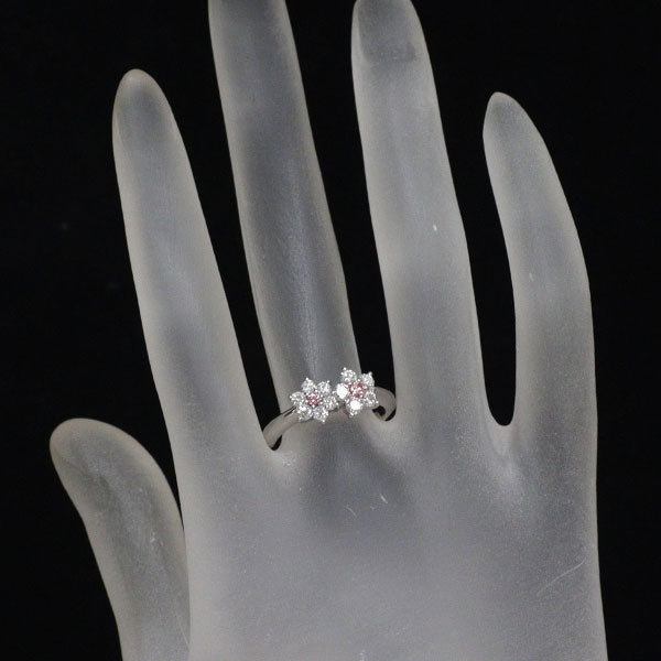 希少 Pt900 天然ピンクダイヤモンド リング 0.092ct FIP/FP SI2/I2 D0.57ct フラワー