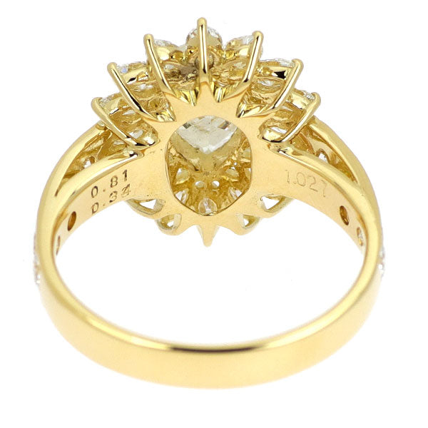 K18YG ペアシェイプ ダイヤモンド リング 1.027ct J I1 D1.15ct