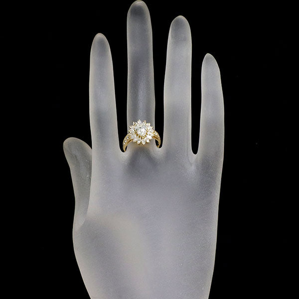K18YG ペアシェイプ ダイヤモンド リング 1.027ct J I1 D1.15ct