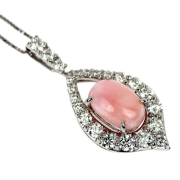 Pt900/ Pt850 コンクパール ダイヤモンド ペンダントネックレス 2.73ct D0.68ct