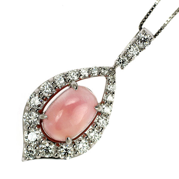 Pt900/ Pt850 コンクパール ダイヤモンド ペンダントネックレス 2.73ct D0.68ct