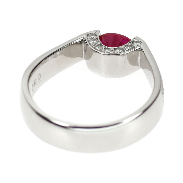 Pt900 ルビー ダイヤモンド リング 0.60ct D0.56ct