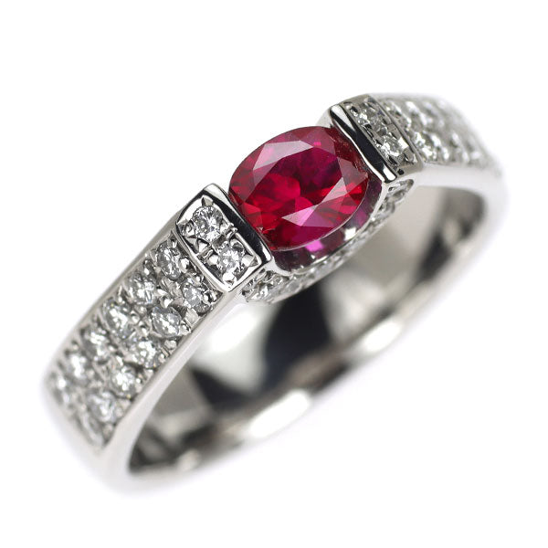 Pt900 ルビー ダイヤモンド リング 0.60ct D0.56ct