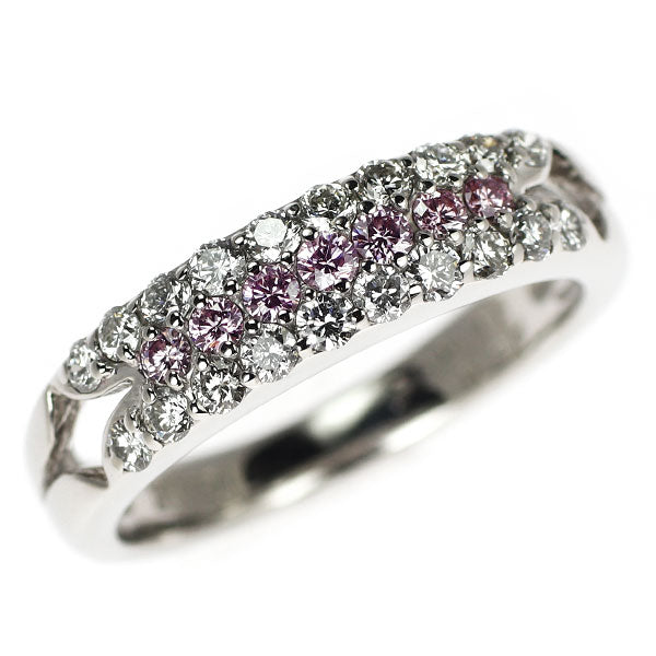 希少 Pt900 天然ピンク ダイヤモンド リング 0.13ct D0.38ct