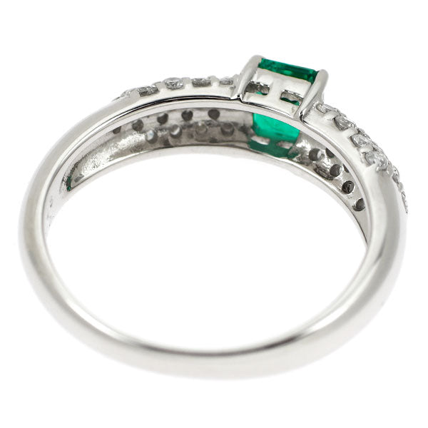 Pt900 エメラルド ダイヤモンド リング 0.48ct D0.40ct