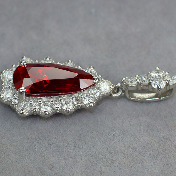 Pt950 ルビー ダイヤモンド ペンダントトップ 2.375ct D0.603ct