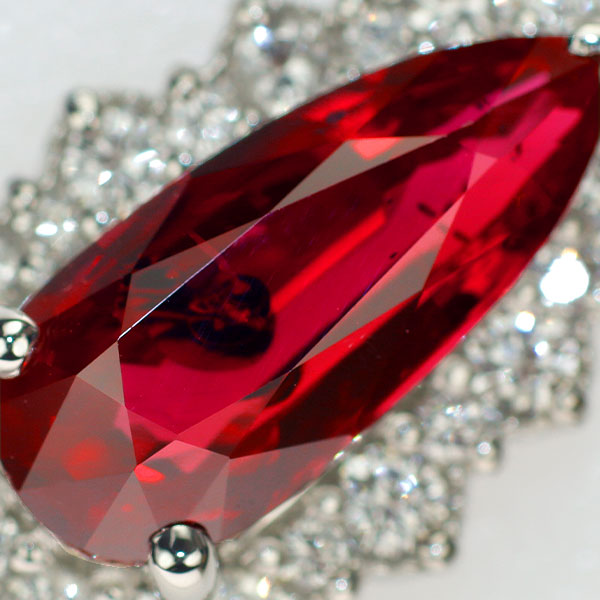 Pt950 ルビー ダイヤモンド ペンダントトップ 2.375ct D0.603ct