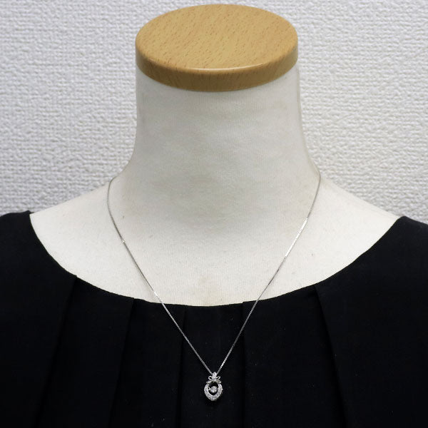 K18WG ダイヤモンド ペンダントネックレス 0.18ct D0.17ct