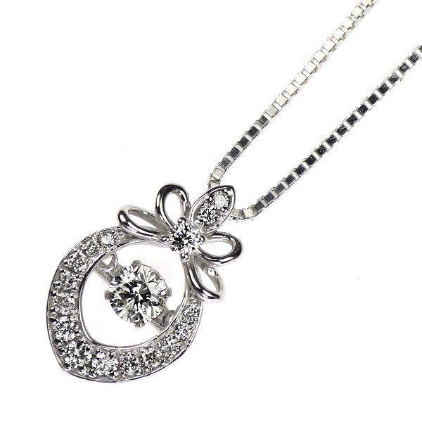K18WG ダイヤモンド ペンダントネックレス 0.18ct D0.17ct