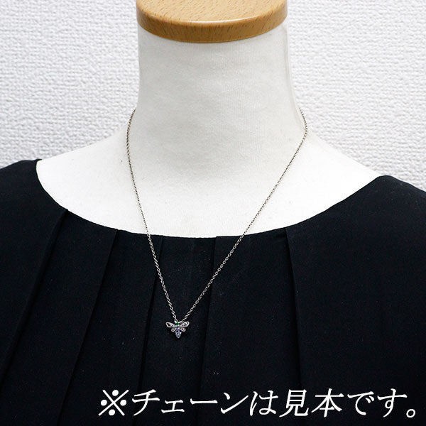 K18WG カラーストーン ダイヤモンド ペンダントトップ 昆虫