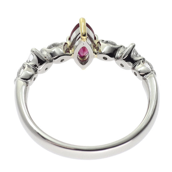 K18YG/Pt900 ルビー ダイヤモンド リング 0.58ct D0.37ct