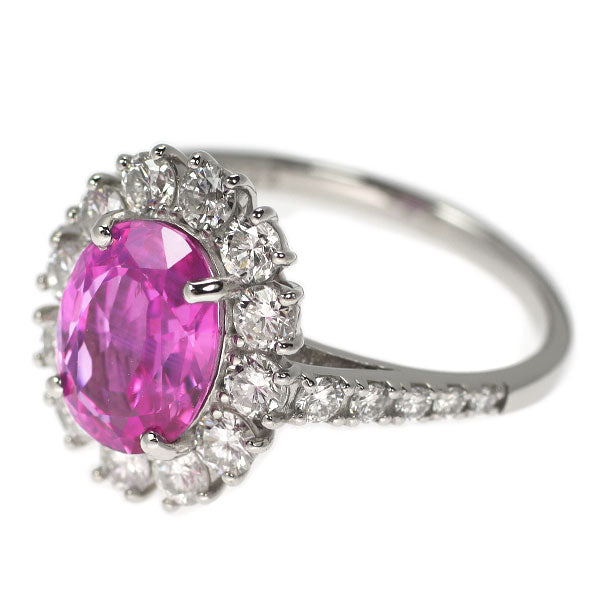 Pt950 ピンクサファイア ダイヤモンド リング 2.77ct D1.03ct