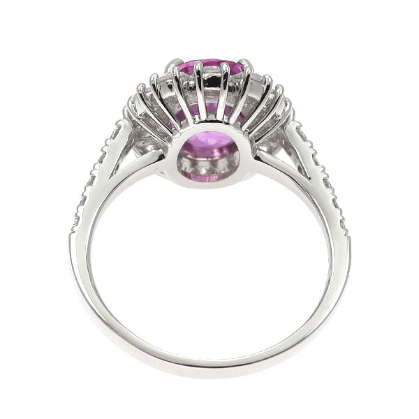 Pt950 ピンクサファイア ダイヤモンド リング 2.77ct D1.03ct