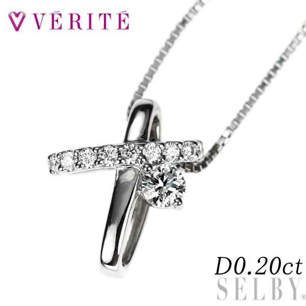 ベリテ Pt900/ Pt850 ダイヤモンド ペンダントネックレス 0.20ct