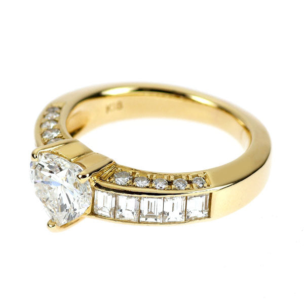 K18YG ハートシェイプ ダイヤモンド リング 1.149ct D SI1 G/G D1.07ct