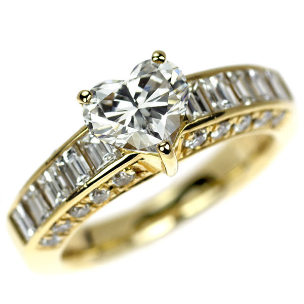 K18YG ハートシェイプ ダイヤモンド リング 1.149ct D SI1 G/G D1.07ct
