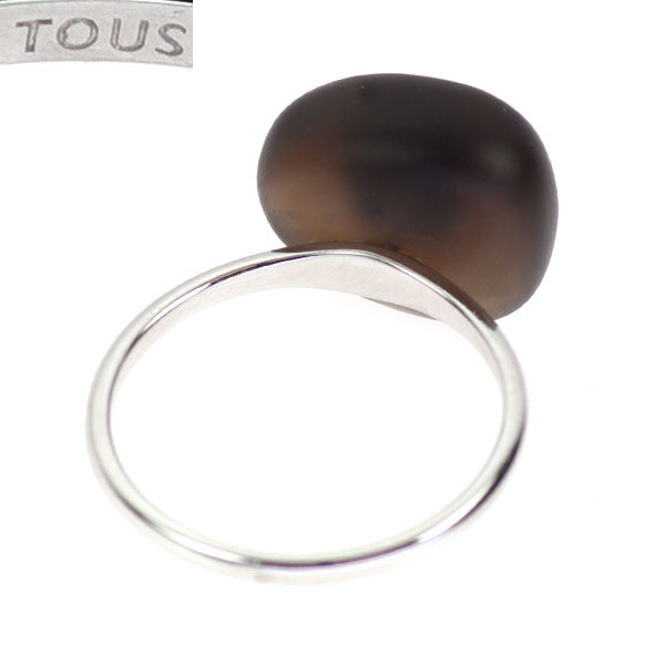 TOUS K18WG スモーキー クオーツ ダイヤモンド リング