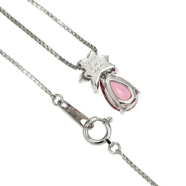 希少 Pt900/ Pt850 インペリアル トパーズ ダイヤモンド ペンダントネックレス 1.51ct D0.24ct