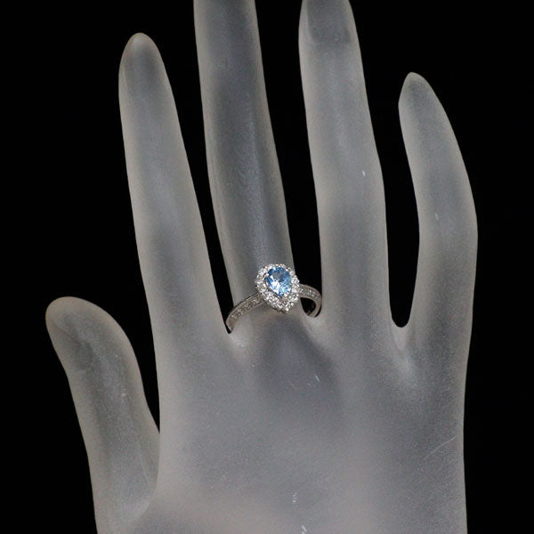 Pt900 アクアマリン ダイヤモンド リング 0.51ct D0.44ct