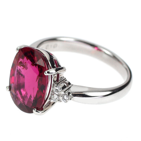 Pt900 ルベライト ダイヤモンド リング 4.74ct D0.10ct