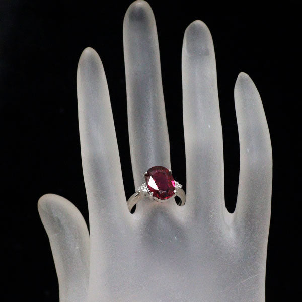 Pt900 ルベライト ダイヤモンド リング 4.74ct D0.10ct