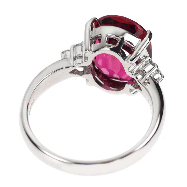Pt900 ルベライト ダイヤモンド リング 4.74ct D0.10ct