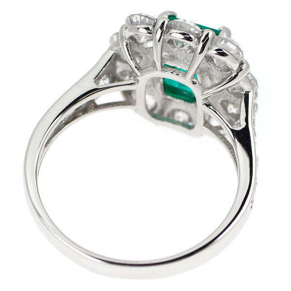 Pt950 コロンビア産 エメラルド ダイヤモンド リング 1.60ct D2.06ct