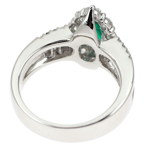 Pt900 コロンビア産 エメラルド ダイヤモンド リング 0.50ct D1.20ct