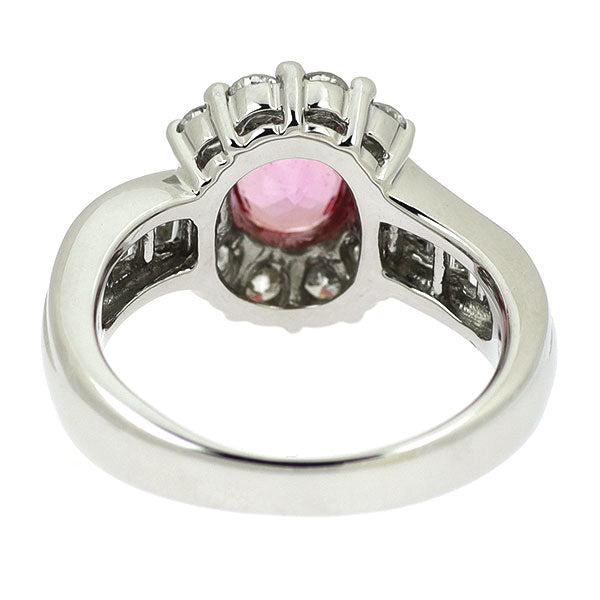Pt900 パパラチアサファイア ダイヤモンド リング 1.085ct D0.65ct