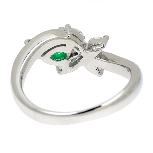 Pt900 エメラルド ダイヤモンド リング 0.43ct D0.21ct