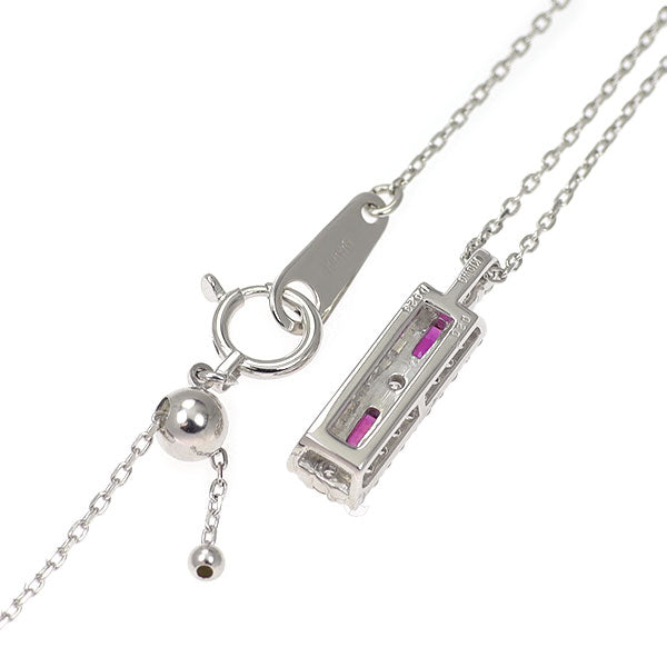 K18WG ルビー ダイヤモンド ペンダントネックレス 0.20ct D0.23ct