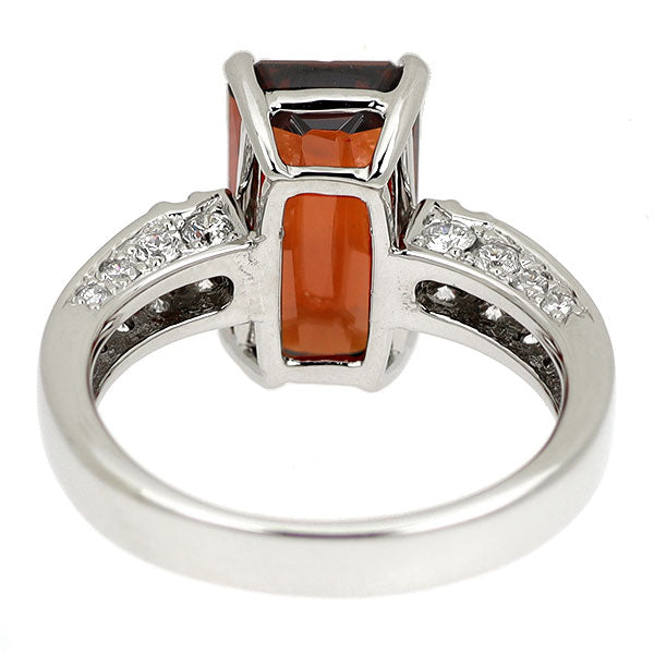 Pt900 スペサタイト ガーネット ダイヤモンド リング 6.12ct D0.66ct