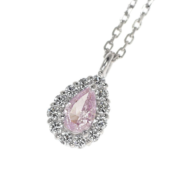 希少 Pt900/ Pt850 天然ピンク ダイヤモンド ペンダントネックレス 0.211ct FLPP SI2 D0.12ct