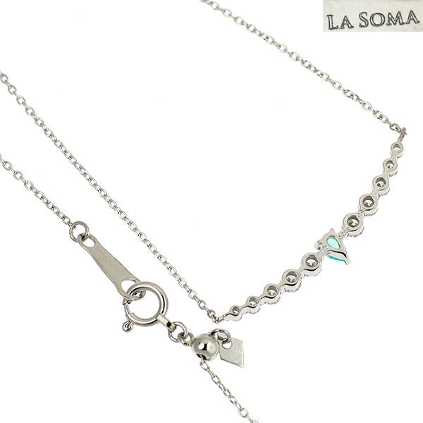 LA SOMA Pt900/ Pt850 パライバトルマリン ダイヤモンド ペンダントネックレス 0.085ct D0.32ct