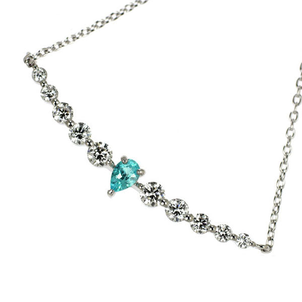 LA SOMA Pt900/ Pt850 パライバトルマリン ダイヤモンド ペンダントネックレス 0.085ct D0.32ct