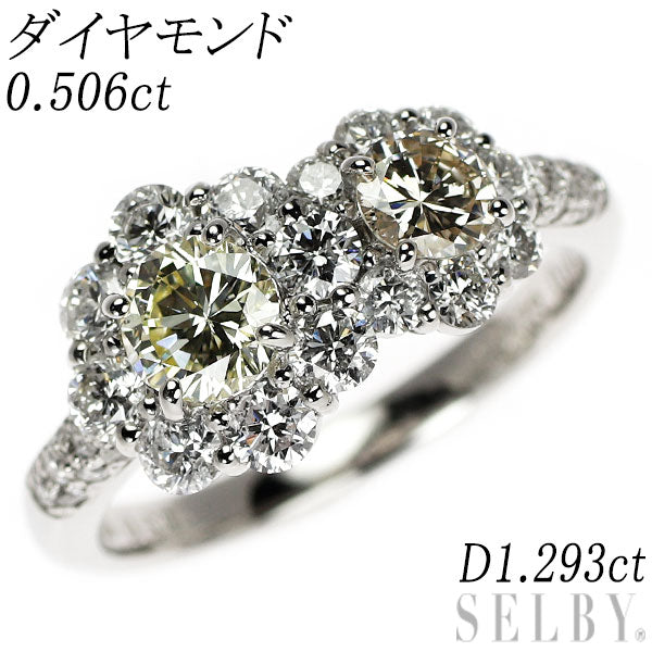 Pt900 ダイヤモンド リング 0.506ct D1.293ct