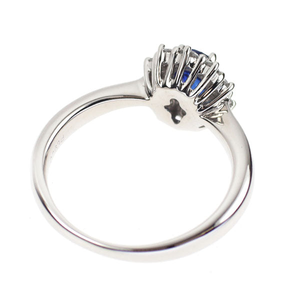 Pt900 サファイア ダイヤモンド リング 0.35ct D0.26ct