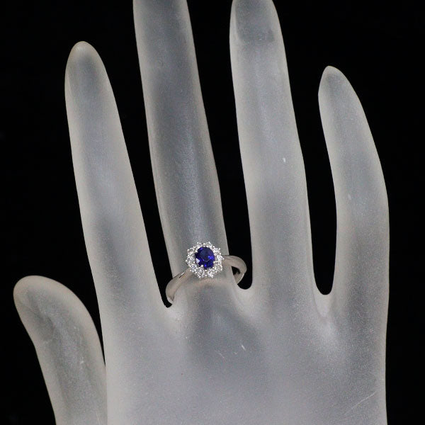 Pt900 サファイア ダイヤモンド リング 0.35ct D0.26ct