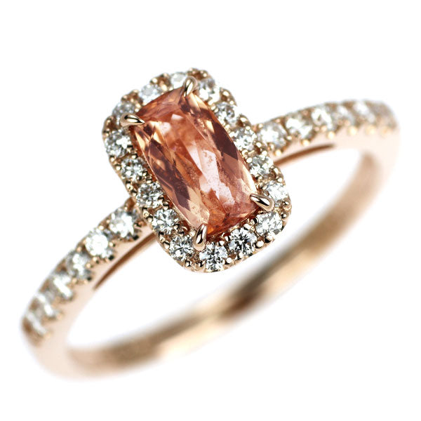 K18PG インペリアルトパーズ ダイヤモンド リング 0.51ct D0.26ct