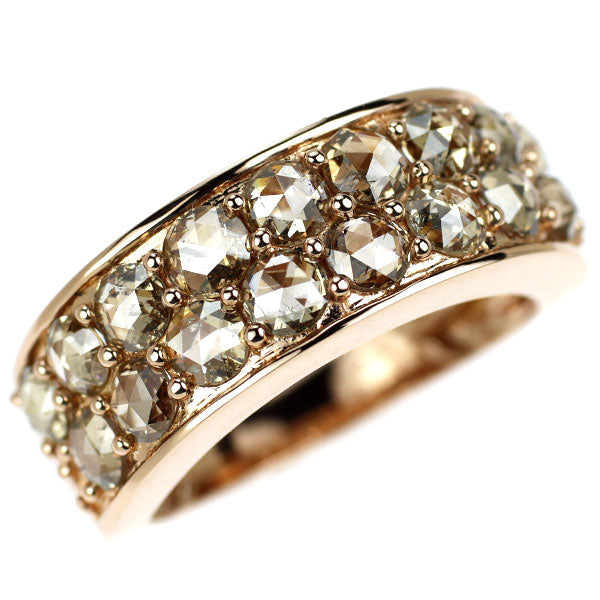 K18PG ローズカット ダイヤモンド リング 2.00ct