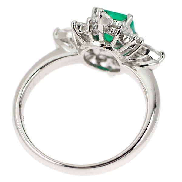 Pt900 エメラルド ダイヤモンド リング 0.76ct D0.79ct